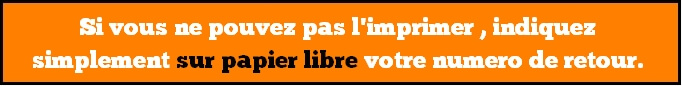 numero de retour